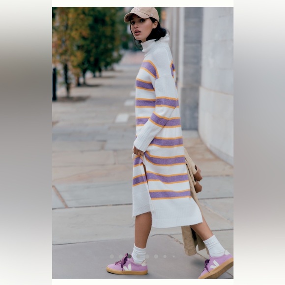 ANTHROPOLOGIE Daily Practice Karigan Sweater Dress Turtleneck Edition - Picture 4 of 7